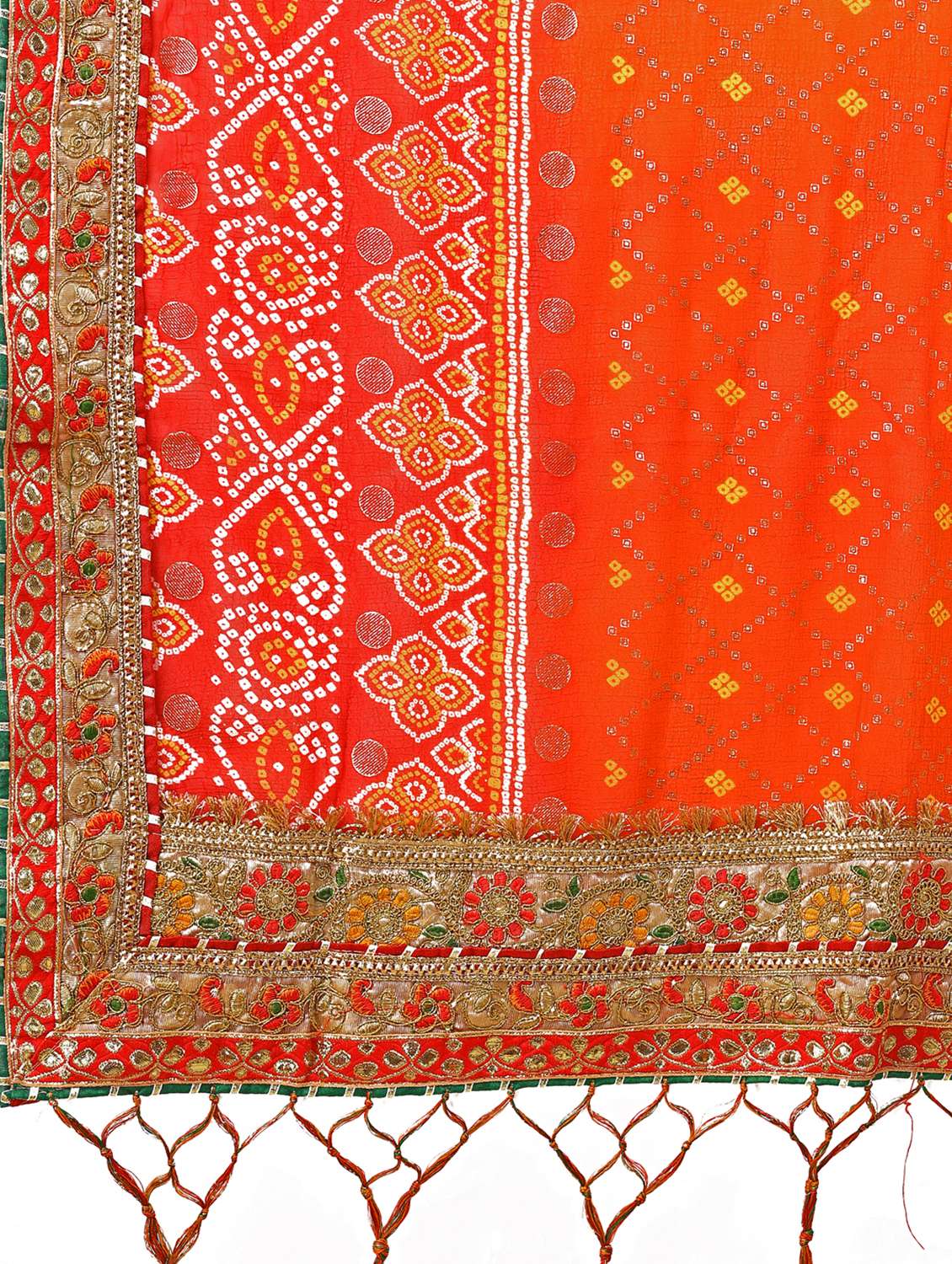 Women Bandhani Printed Half & Half Saree With Blouse - 22606779 -  Standard Image - 4