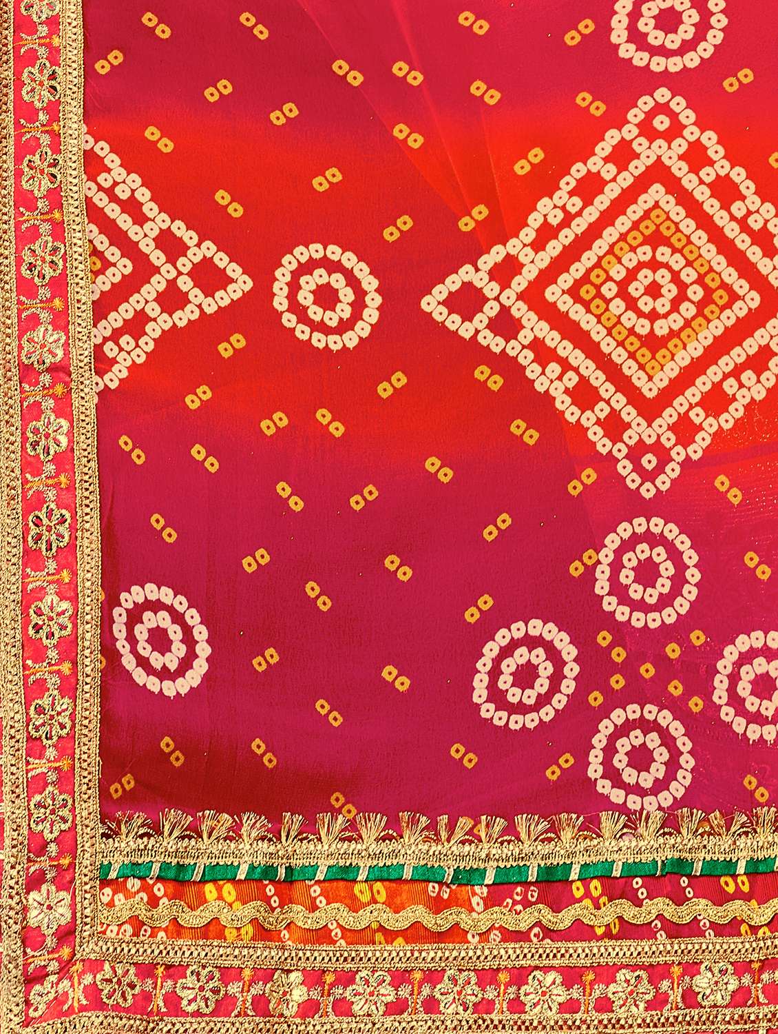 women bandhani printed half & half saree with blouse - 22606794 -  Standard Image - 4