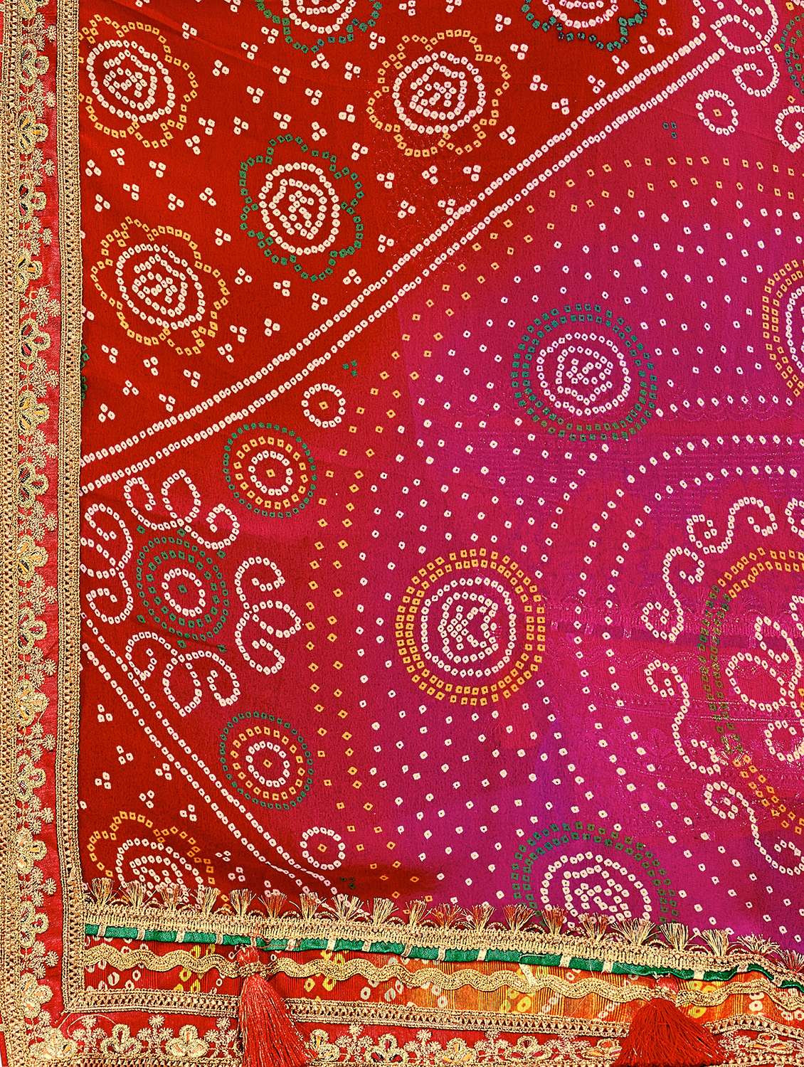 women bandhani printed half & half saree with blouse - 22606795 -  Standard Image - 4