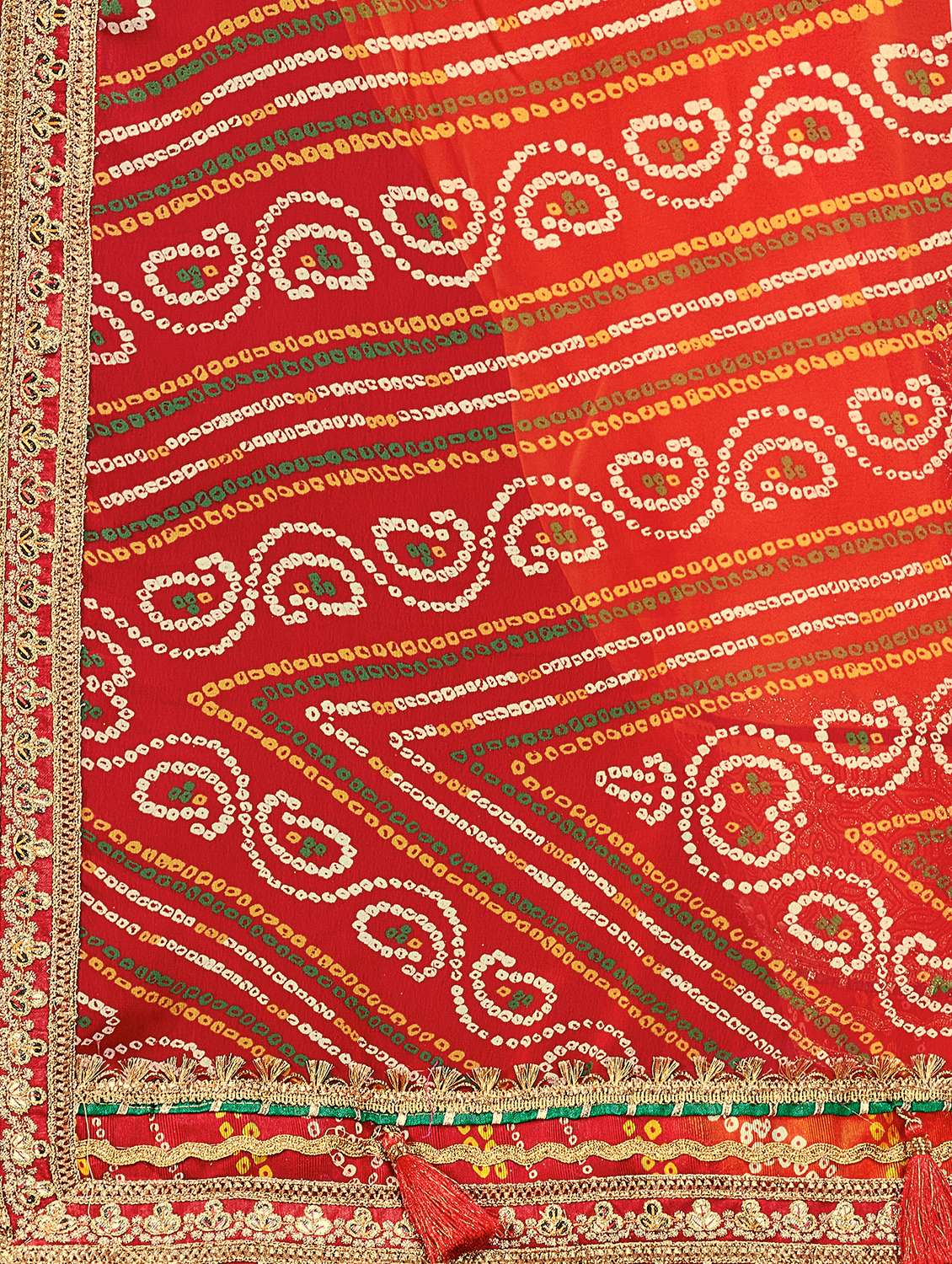 women bandhani printed half & half saree with blouse - 22606796 -  Standard Image - 4