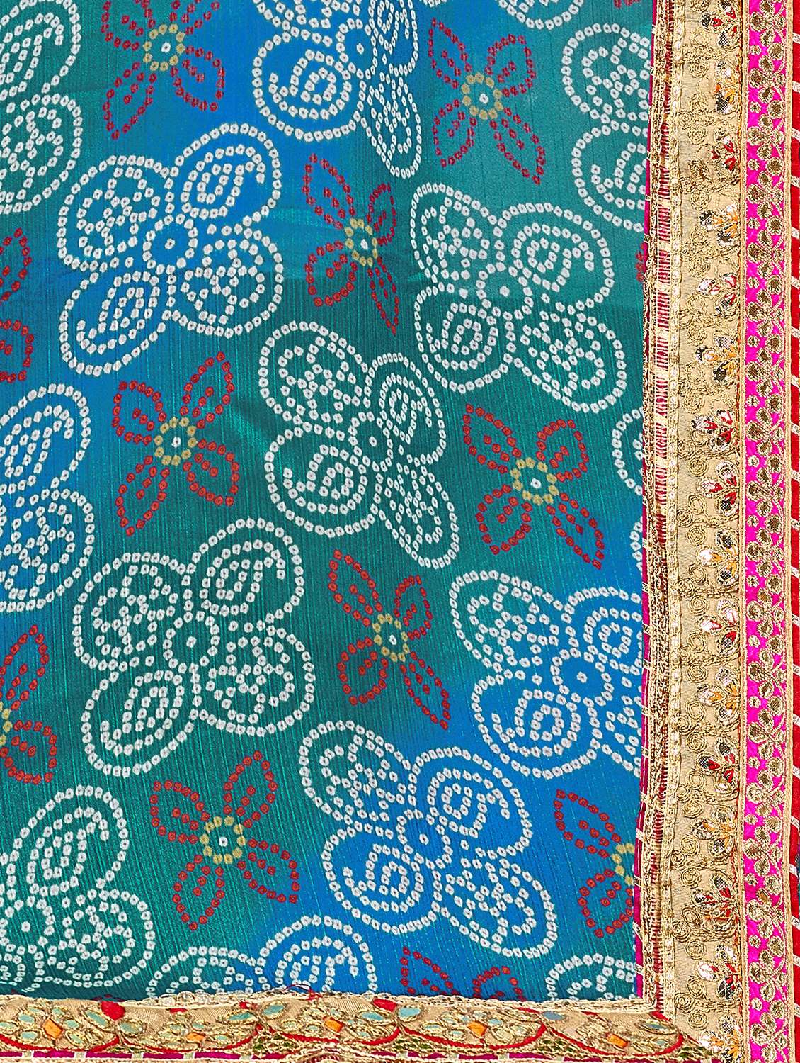 women bandhani printed half & half saree with blouse - 22606802 -  Standard Image - 4