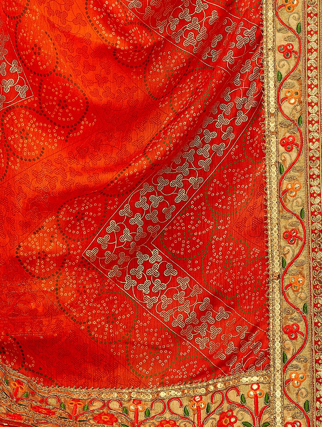 Women Printed Half & Half Saree With Blouse - 22606813 -  Standard Image - 1