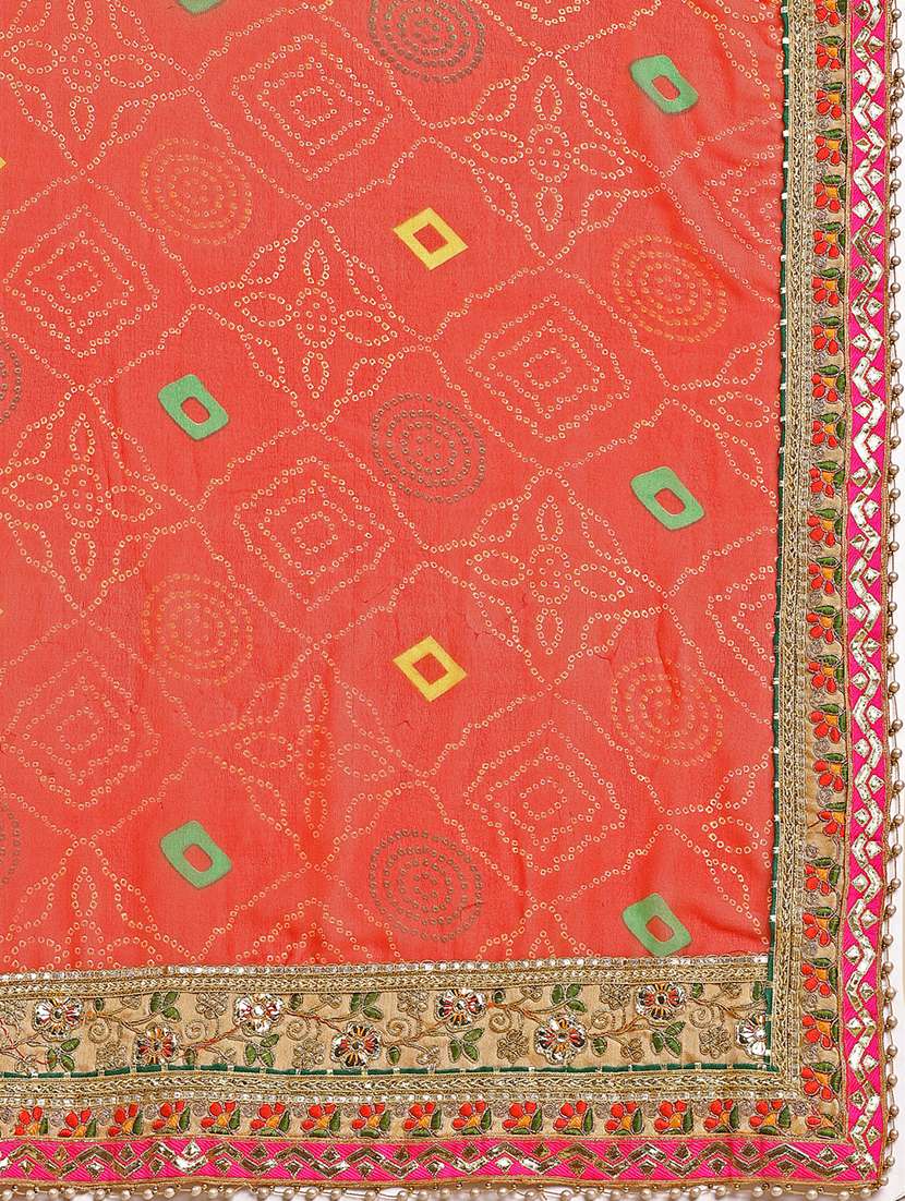 women bandhani printed half & half saree with blouse - 22606840 -  Standard Image - 1