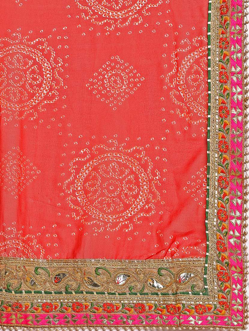 women bandhani printed half & half saree with blouse - 22606841 -  Standard Image - 1