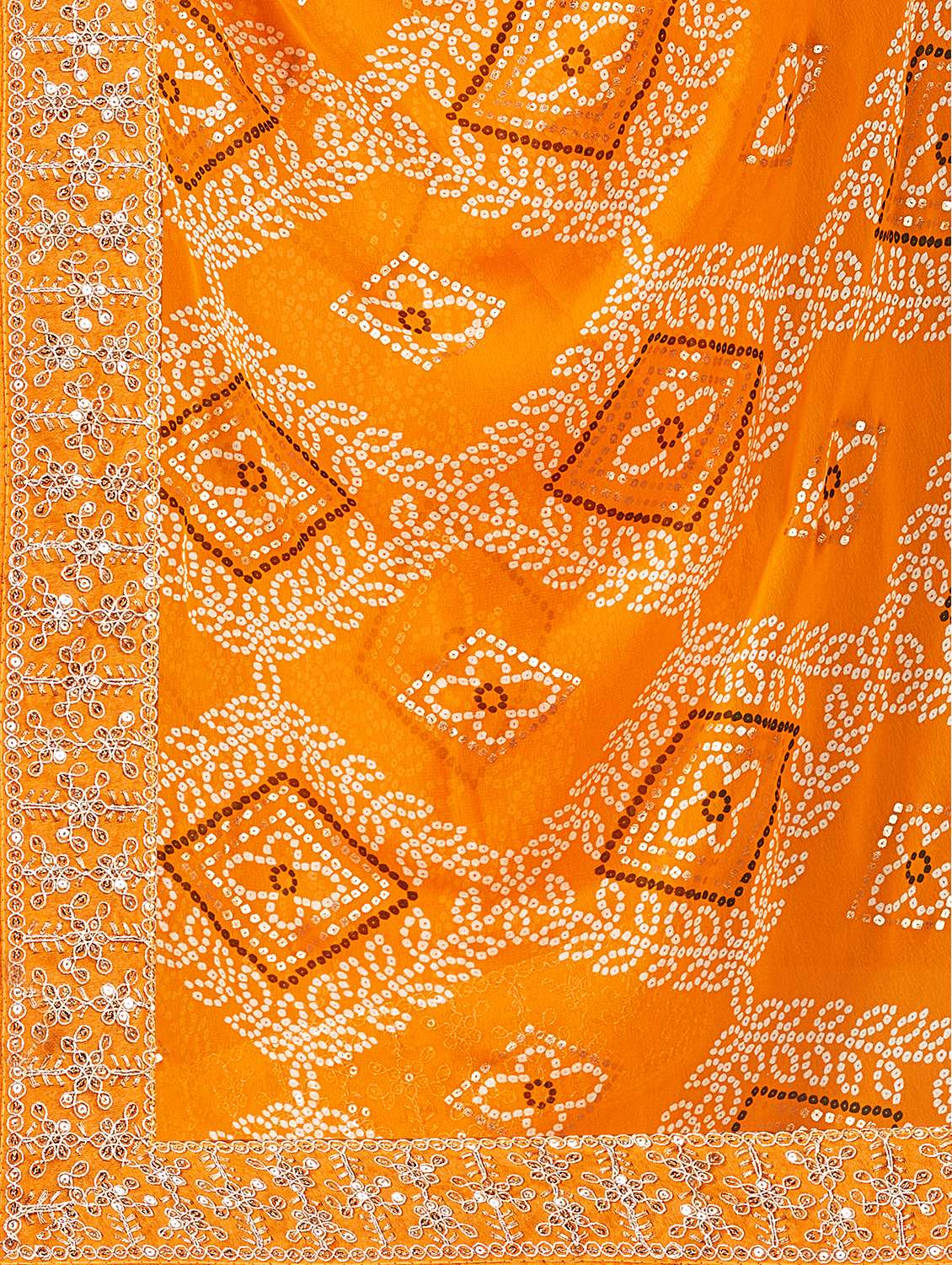 women bandhani printed saree with blouse - 22606849 -  Standard Image - 1