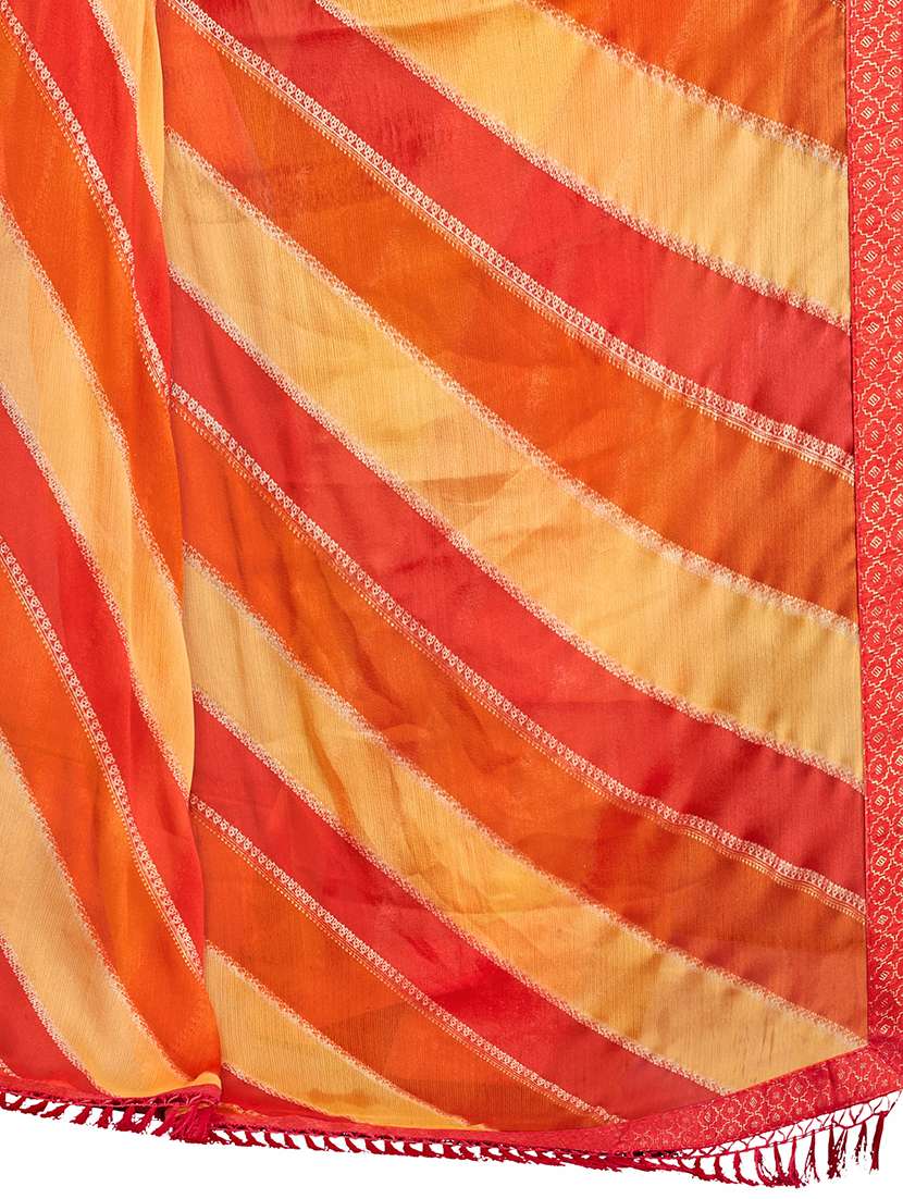 women leheriya printed saree with blouse - 22606853 -  Standard Image - 1