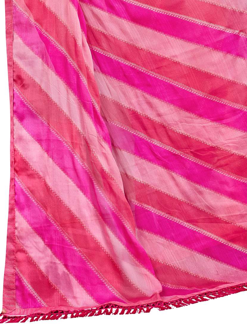 women leheriya printed saree with blouse - 22606854 -  Standard Image - 1