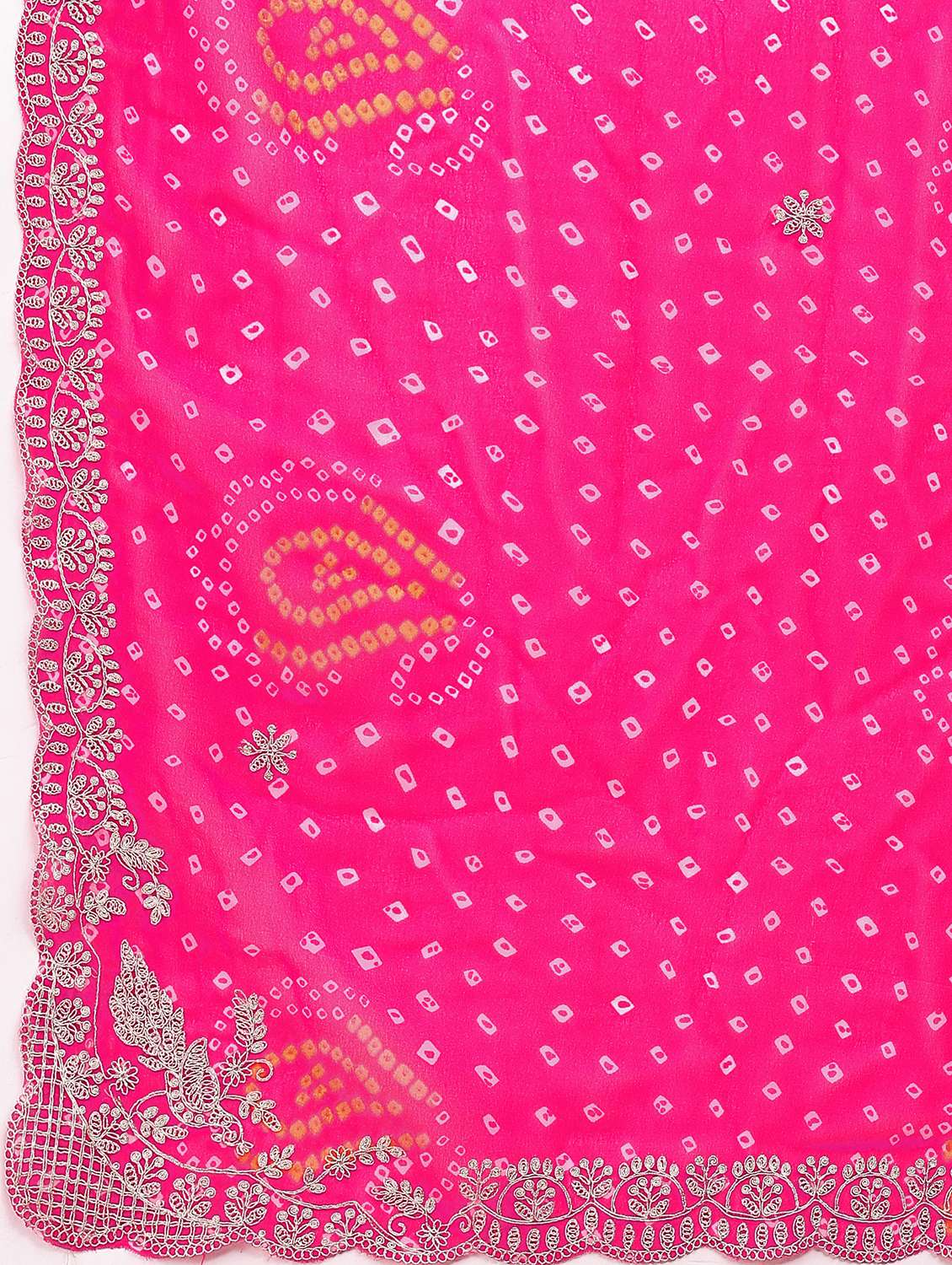 Women Bandhani Printed Saree With Blouse - 22606873 -  Standard Image - 1