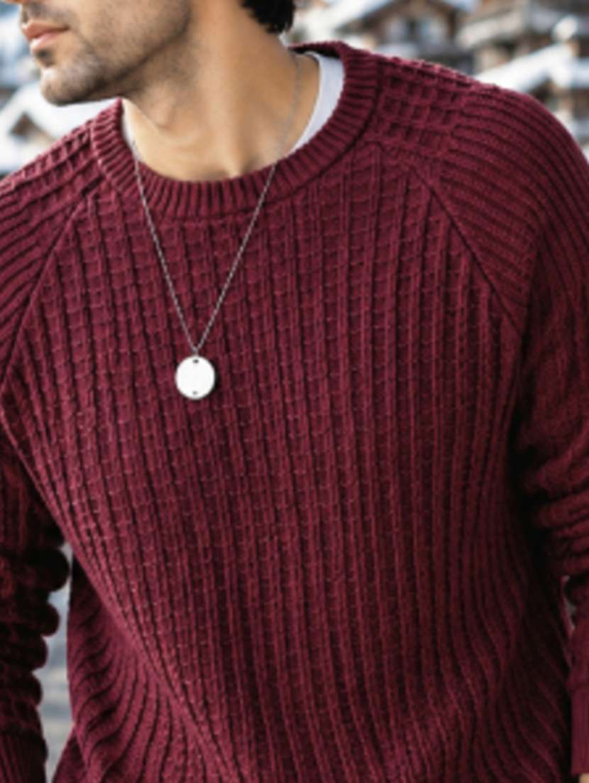 men self design raglan sleeve regular fit pullover - 22608194 -  Standard Image - 1