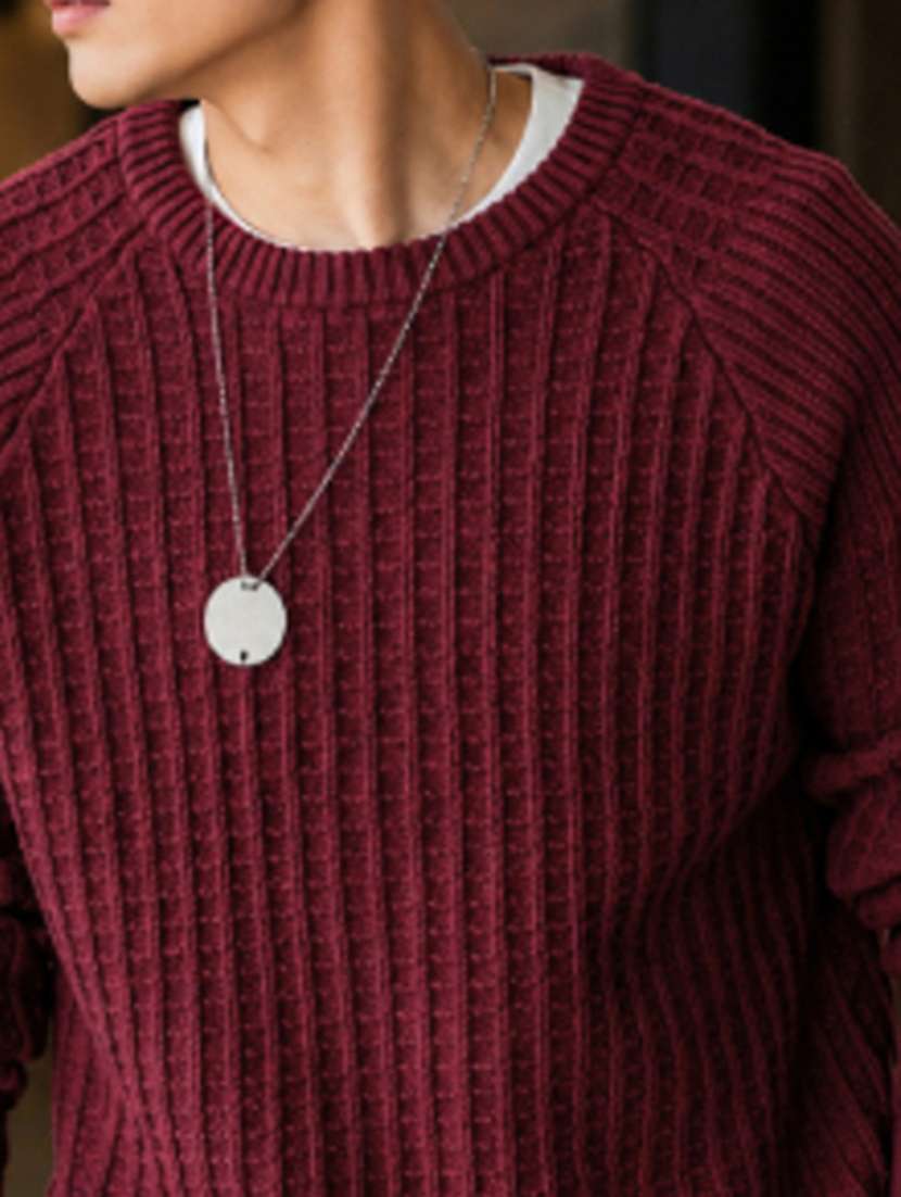 men self design raglan sleeve regular fit pullover - 22608199 -  Standard Image - 1