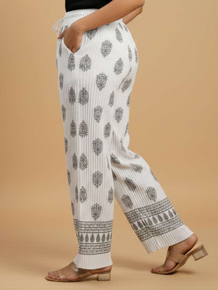 women pack of 2 printed mid rise straight palazzo - 22608446 -  Standard Image - 4