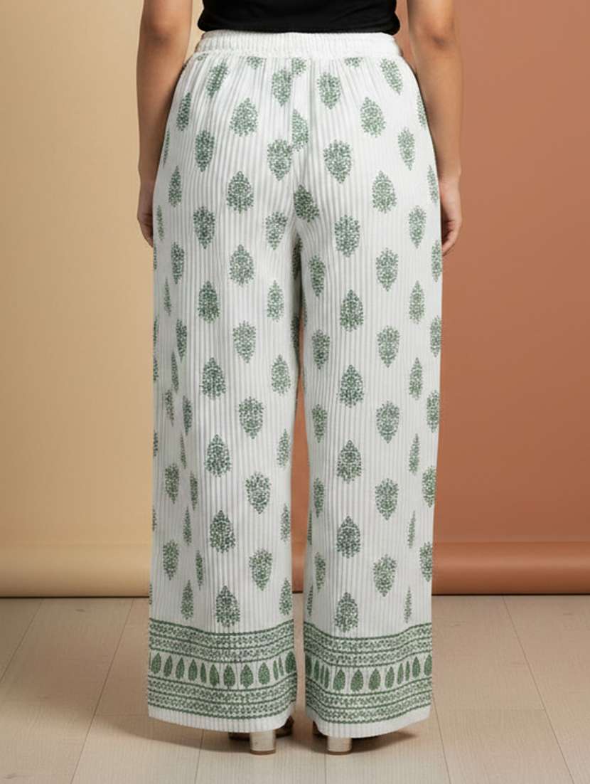 women pack of 2 printed mid rise straight palazzo - 22608448 -  Standard Image - 4