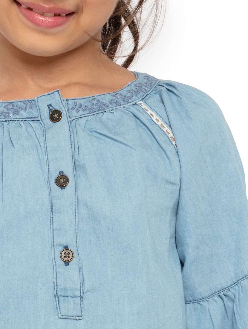 girls embroidered long sleeves regular fit top - 22608759 -  Standard Image - 1