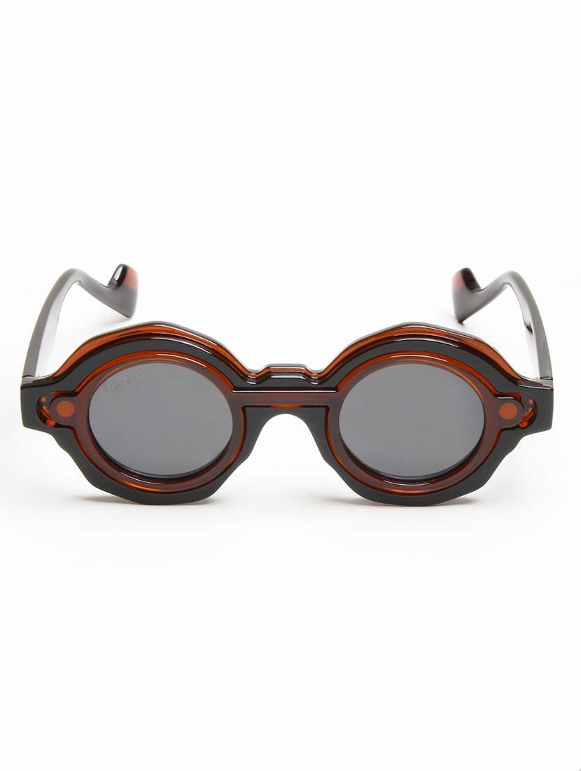ted smith unisex brown premium italian acetate sunglasses with polarized lenses. - 22608808 -  Standard Image - 1