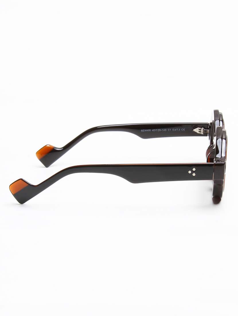 ted smith unisex brown premium italian acetate sunglasses with polarized lenses. - 22608808 -  Standard Image - 4