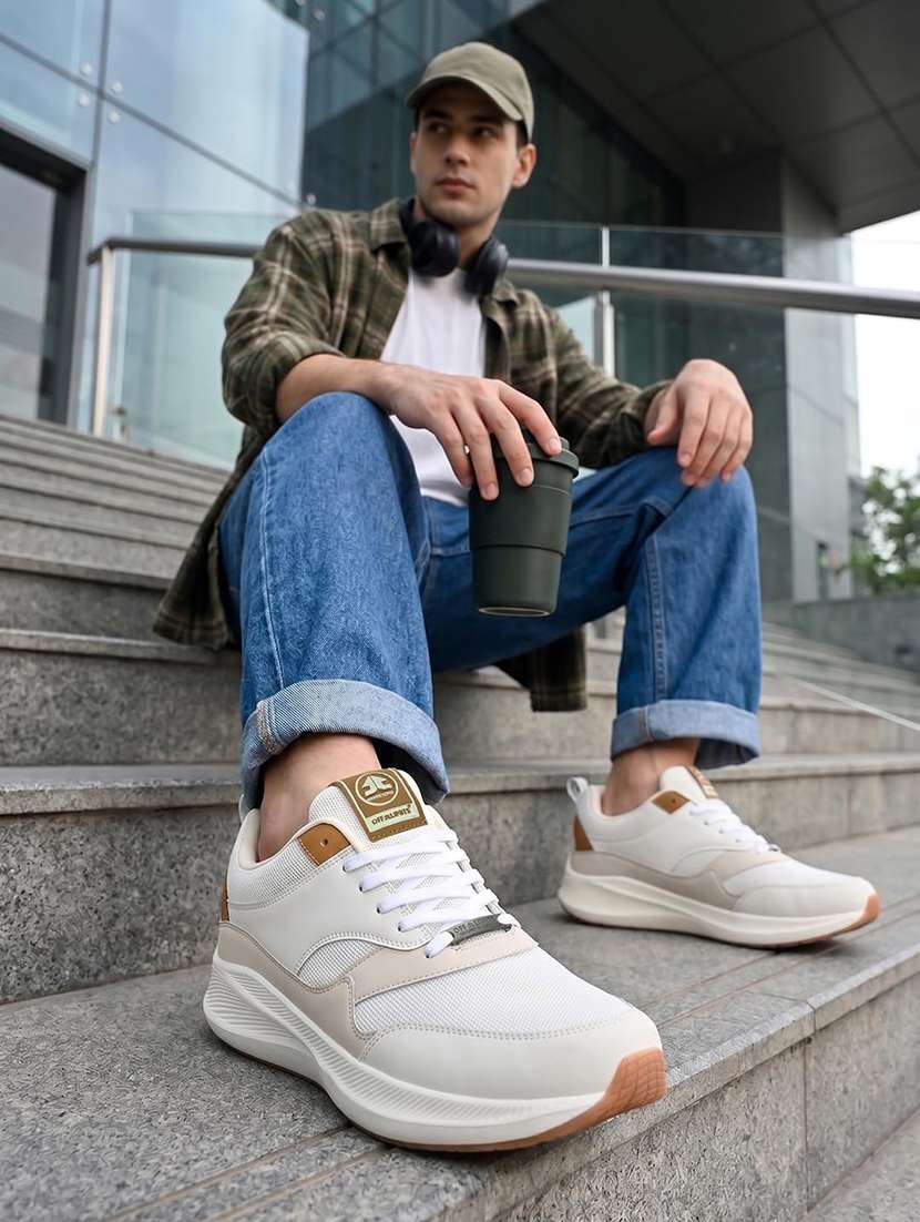 Men Textured Lace Up Sports Shoes - 22608844 -  Standard Image - 4