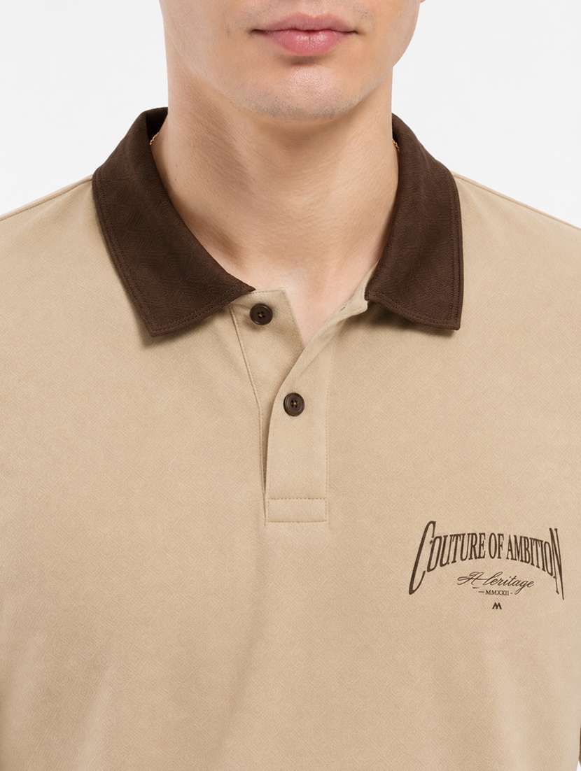 Men Printed Long Sleeves Polo T-shirt - 22608988 -  Standard Image - 1
