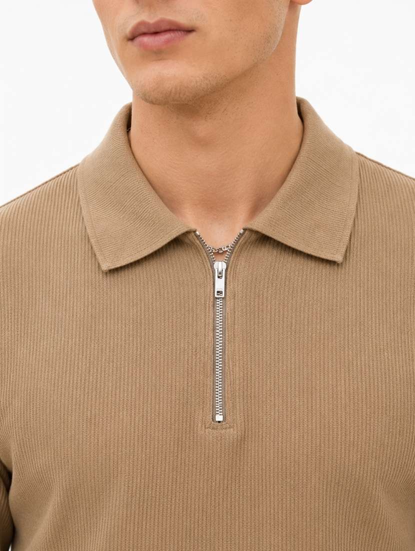 men self design long sleeves polo t-shirt - 22608991 -  Standard Image - 1