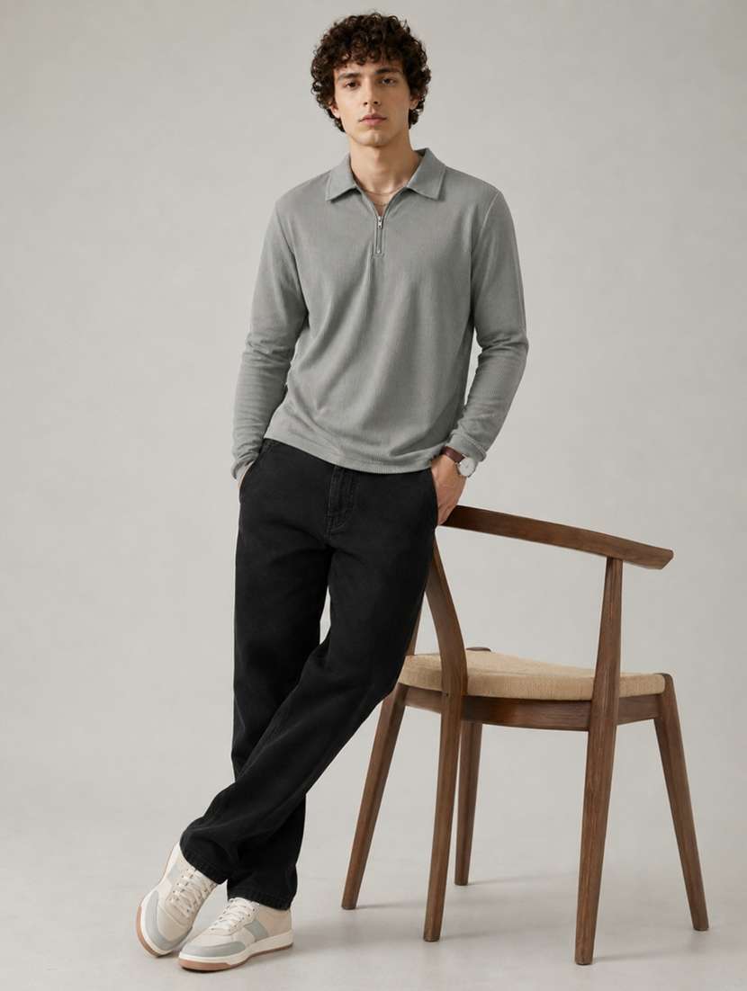 men self design long sleeves polo t-shirt - 22608994 -  Standard Image - 4