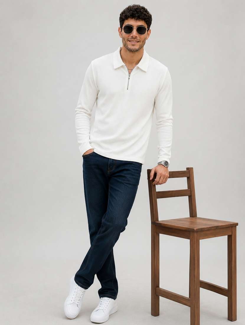 men self design long sleeves polo t-shirt - 22608995 -  Standard Image - 4