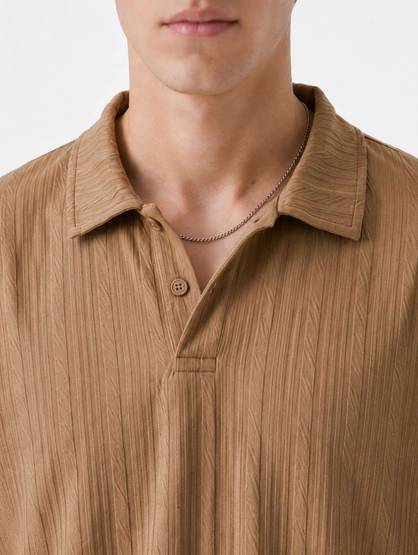men self design long sleeves polo t-shirt - 22608996 -  Standard Image - 1