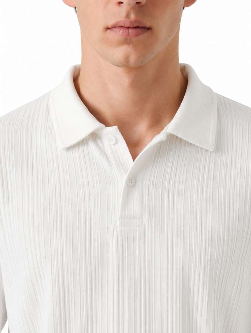 men self design long sleeves polo t-shirt - 22609000 -  Standard Image - 1