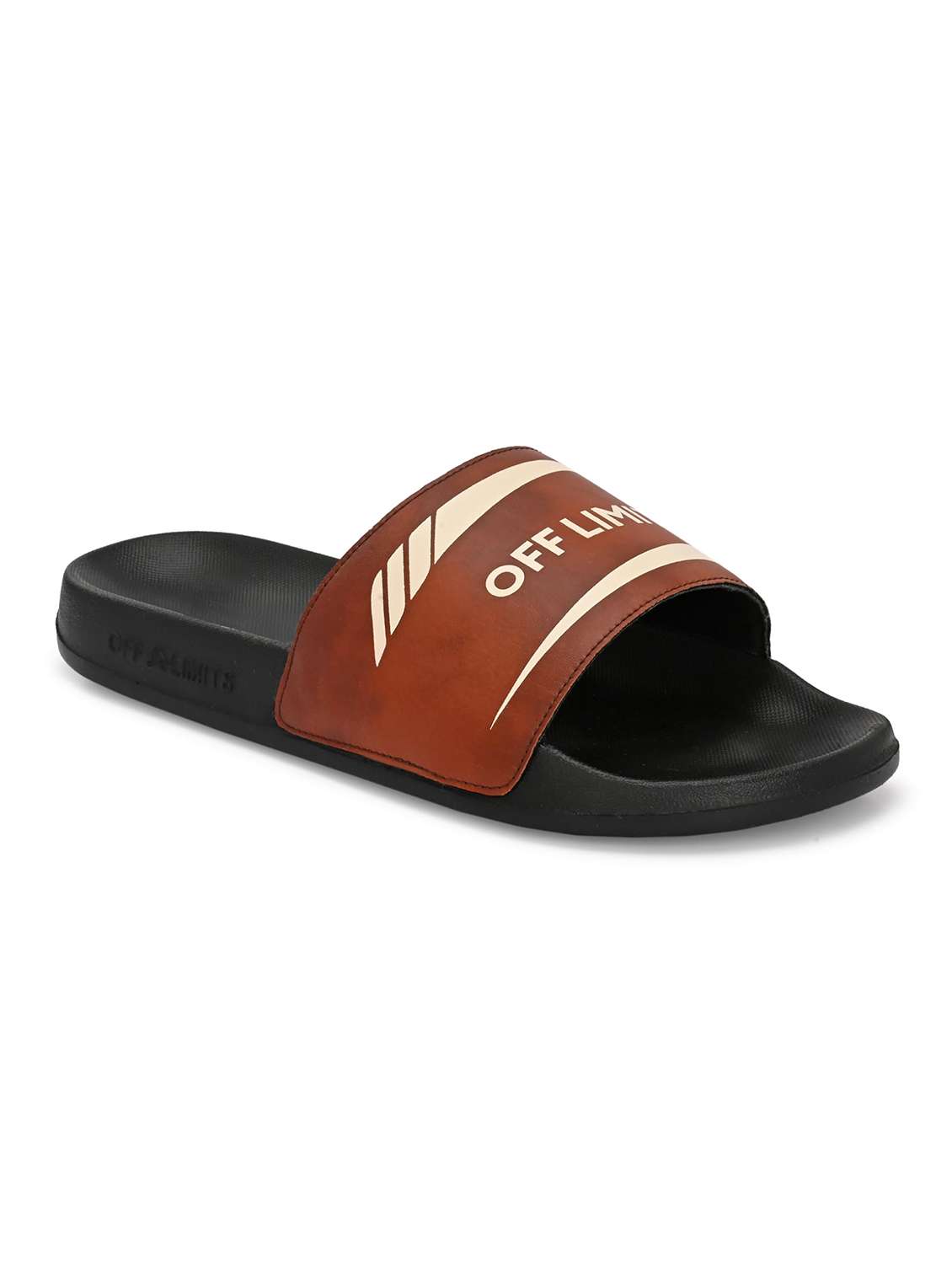 men printed slip on slider - 22609011 -  Standard Image - 1
