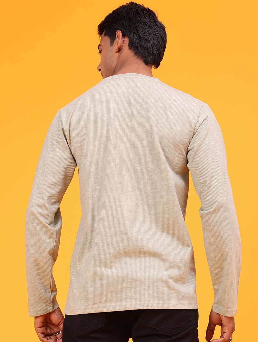 Men Printed Long Sleeve Slim Fit T-shirt - 22609038 -  Standard Image - 4