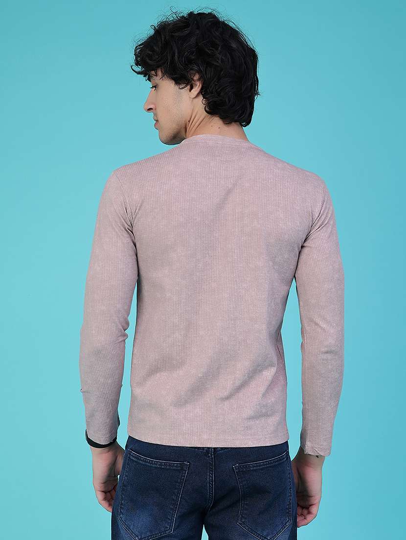 Men Printed Long Sleeve Slim Fit T-shirt - 22609042 -  Standard Image - 4