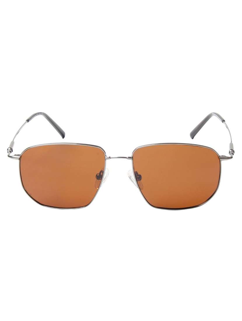 ted smith unisex square metal gunmetal-brown sunglasses with polarized lenses - 22609231 -  Standard Image - 1