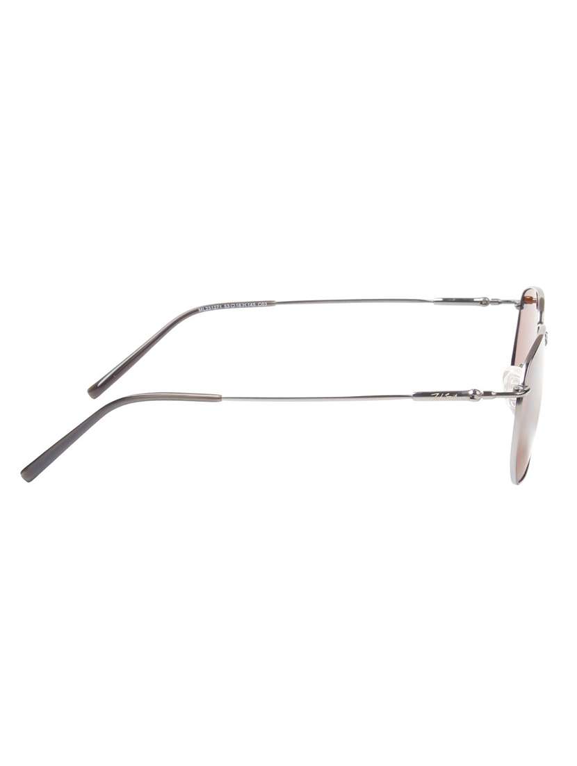 ted smith unisex square metal gunmetal-brown sunglasses with polarized lenses - 22609231 -  Standard Image - 4