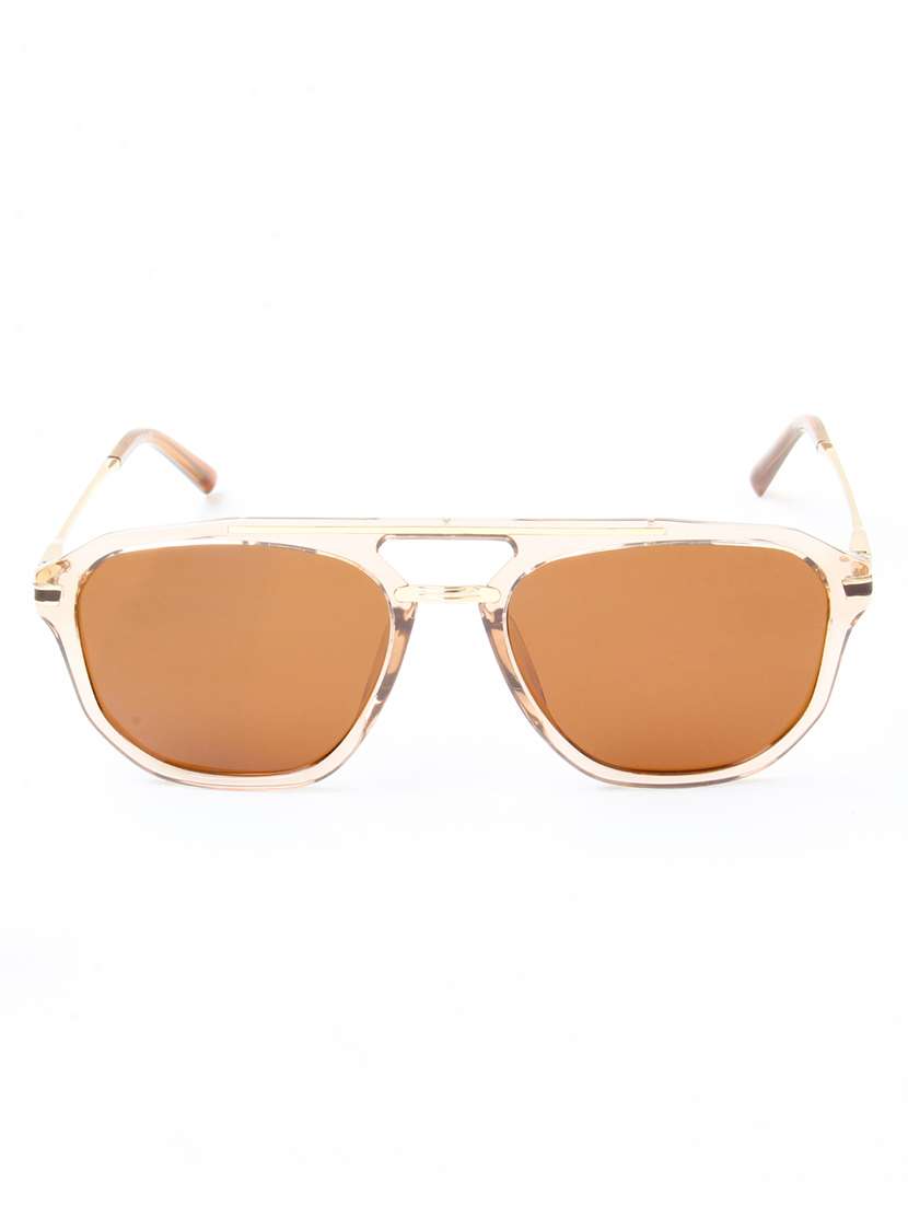 ted smith unisex aviator brown sunglasses with polarized lenses - 22609234 -  Standard Image - 1