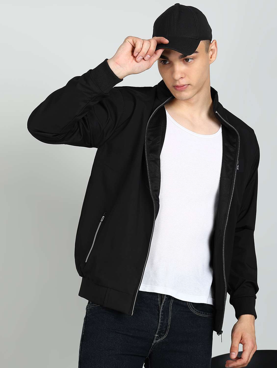 men solid long sleeves casual jacket