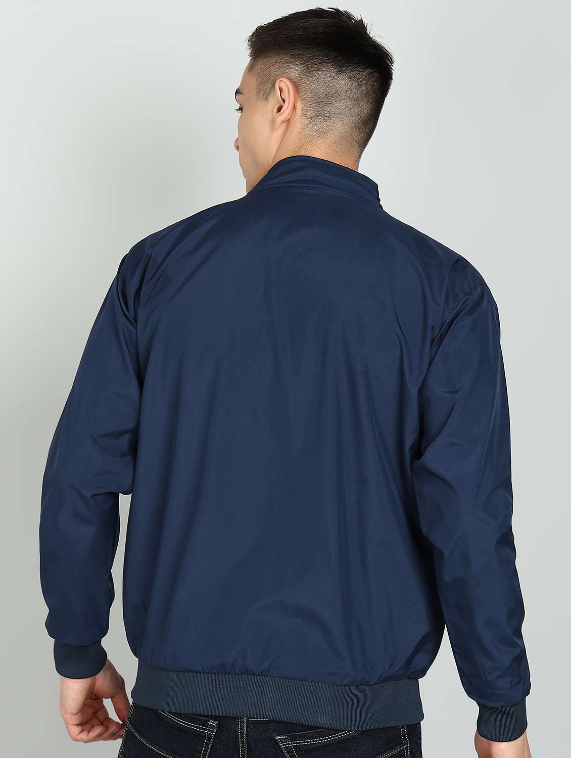 Men Solid Long Sleeves Bomber Jacket - 22609567 -  Standard Image - 4