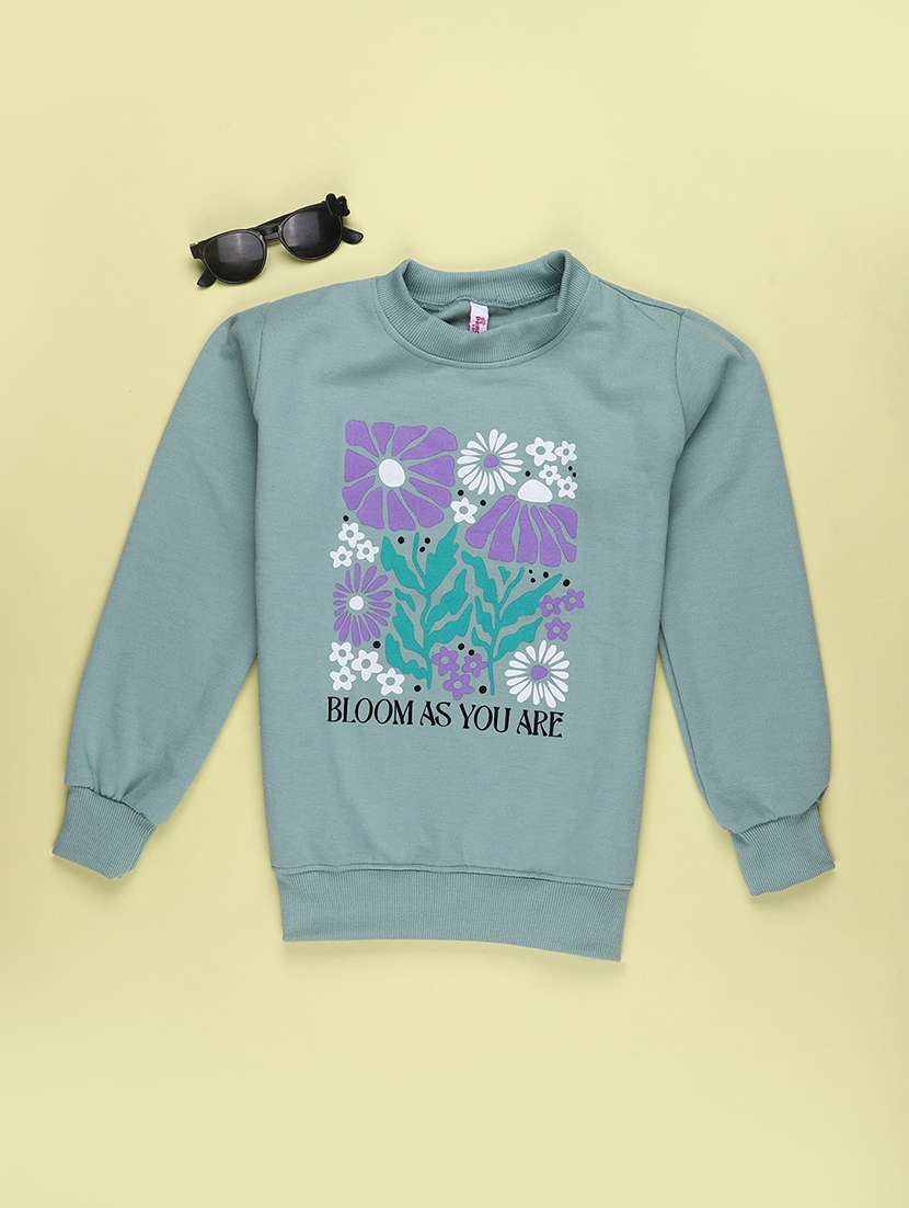 Girls Printed Long Sleeves Regular Fit Sweatshirt - 22609884 -  Standard Image - 1