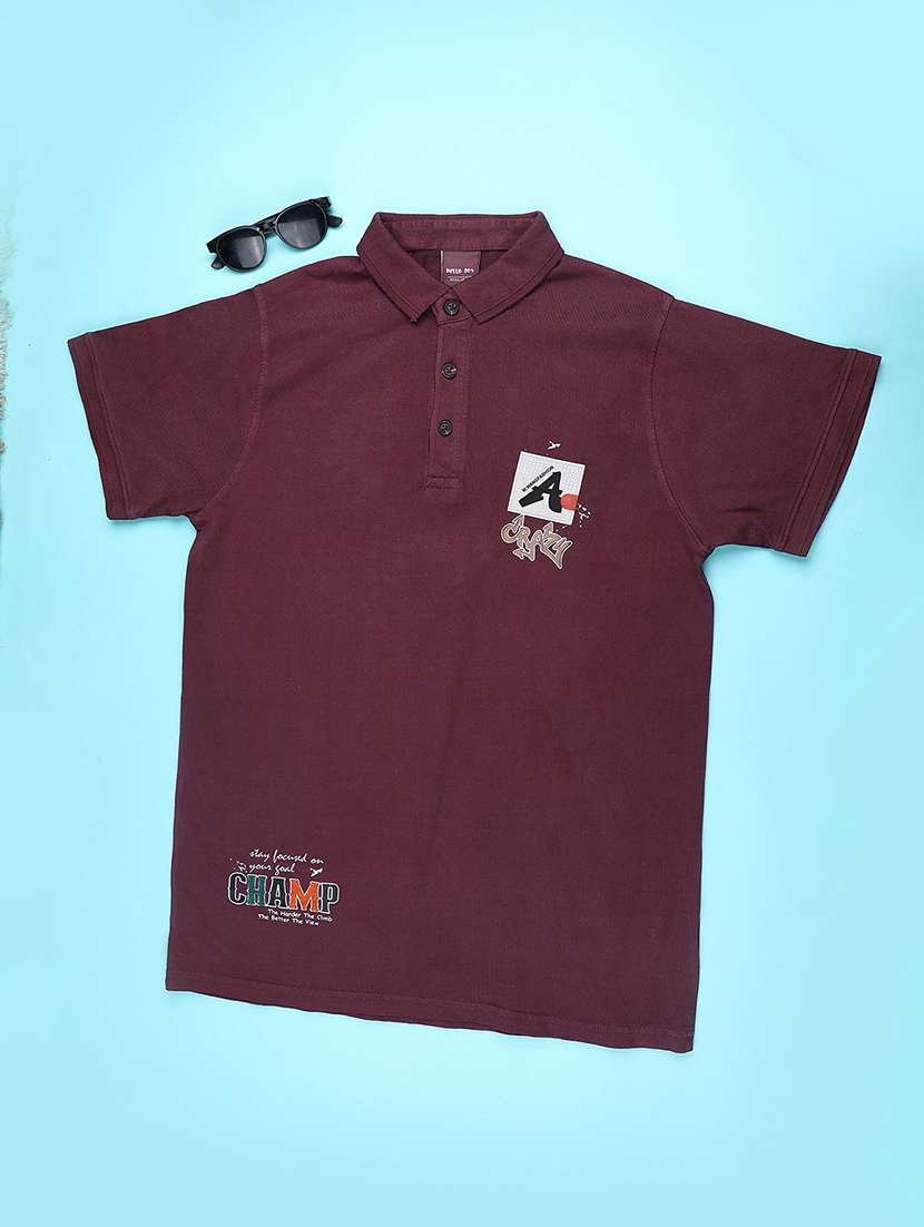 Boys Printed Short Sleeves Polo T-shirt - 22609985 -  Standard Image - 1