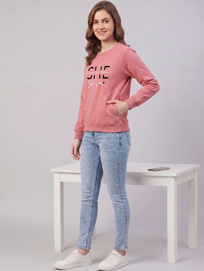 women printed long sleeves regular fit sweatshirt - 22610068 -  Standard Image - 4