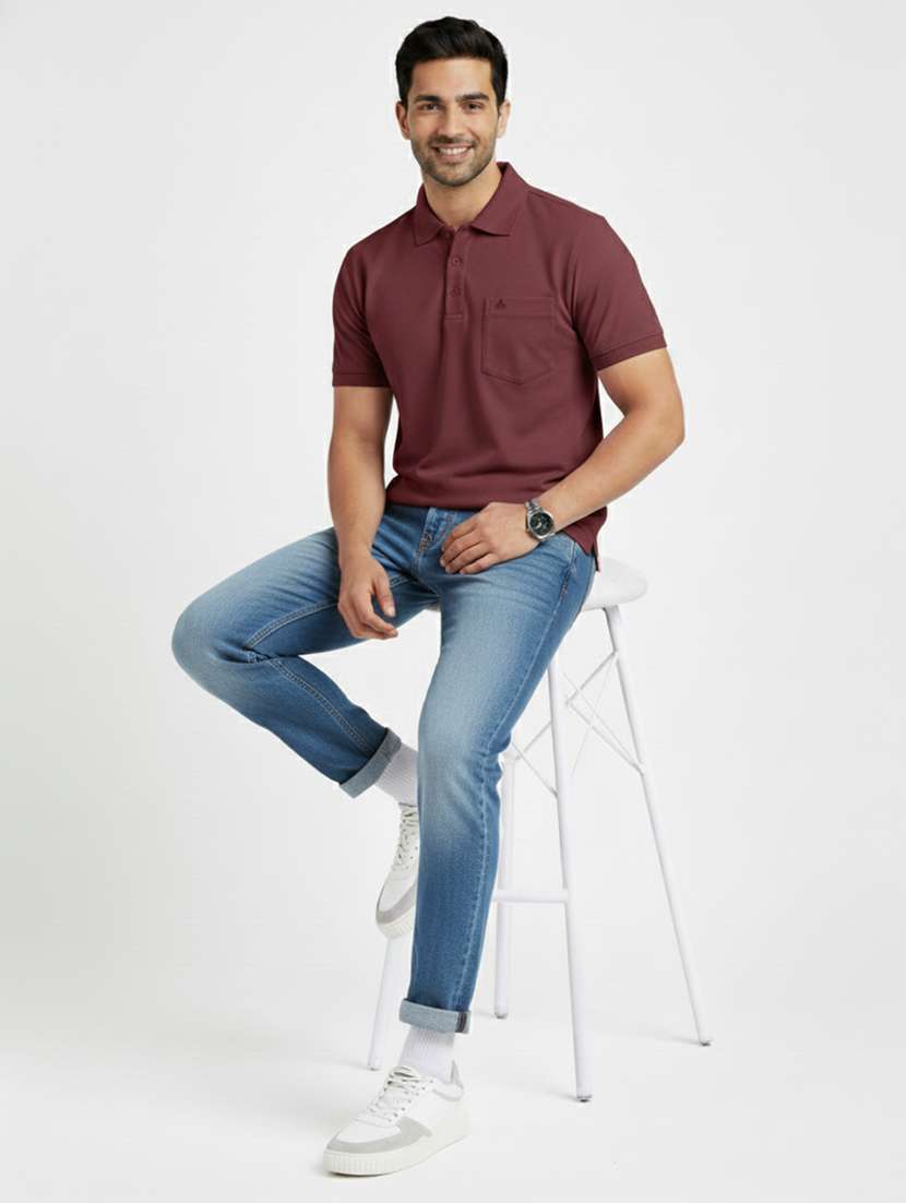 men solid short sleeves polo t-shirt - 22610072 -  Standard Image - 4