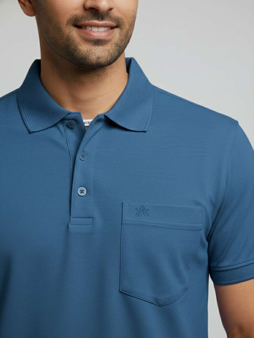 men solid short sleeves polo t-shirt - 22610073 -  Standard Image - 1