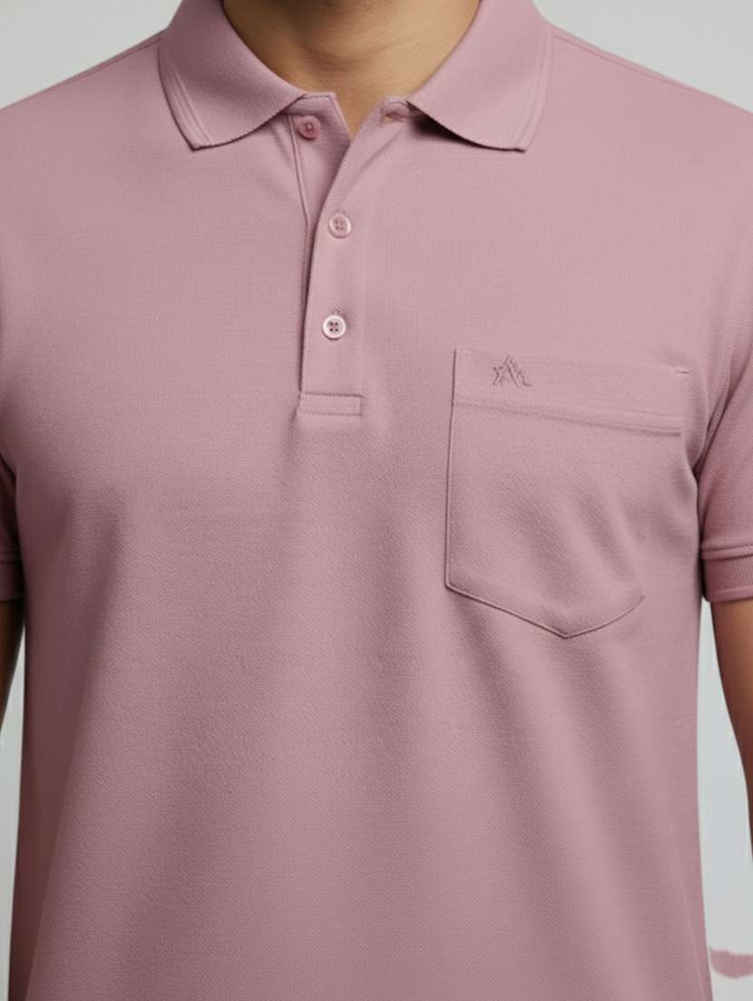 men solid short sleeves polo t-shirt - 22610074 -  Standard Image - 1