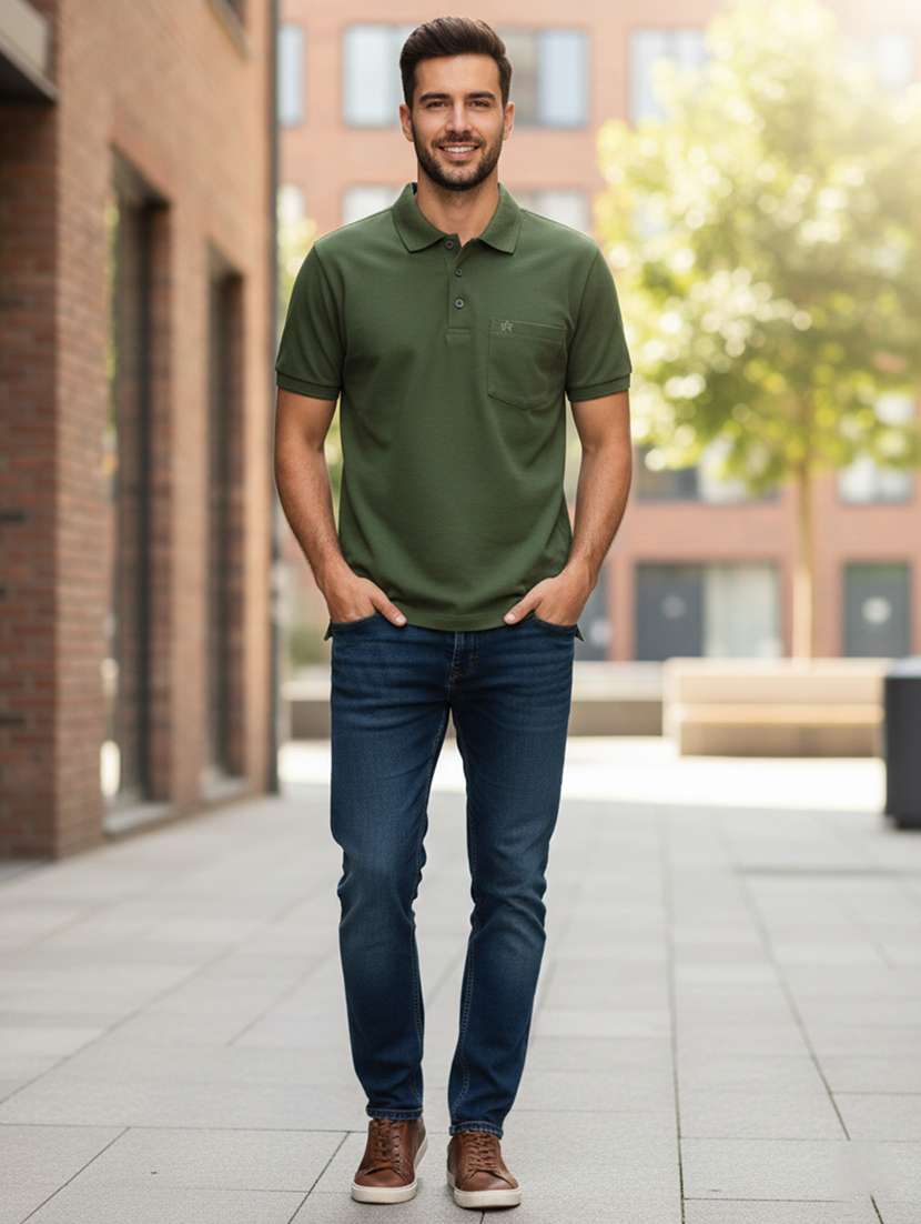 men solid short sleeves polo t-shirt - 22610075 -  Standard Image - 4