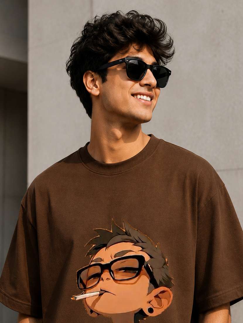 Men Printed Short Sleeves Oversized T-shirt - 22610077 -  Standard Image - 1