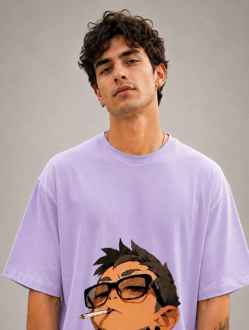 Men Printed Short Sleeves Oversized T-shirt - 22610078 -  Standard Image - 1