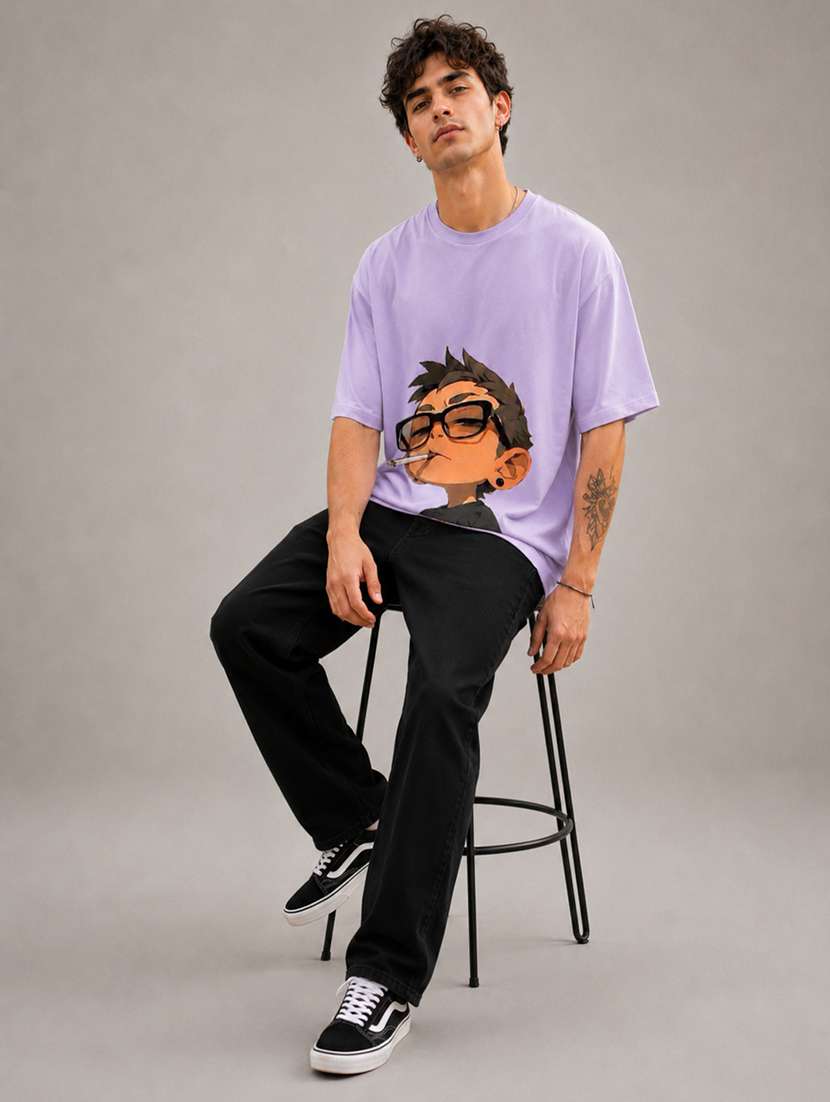 Men Printed Short Sleeves Oversized T-shirt - 22610078 -  Standard Image - 4