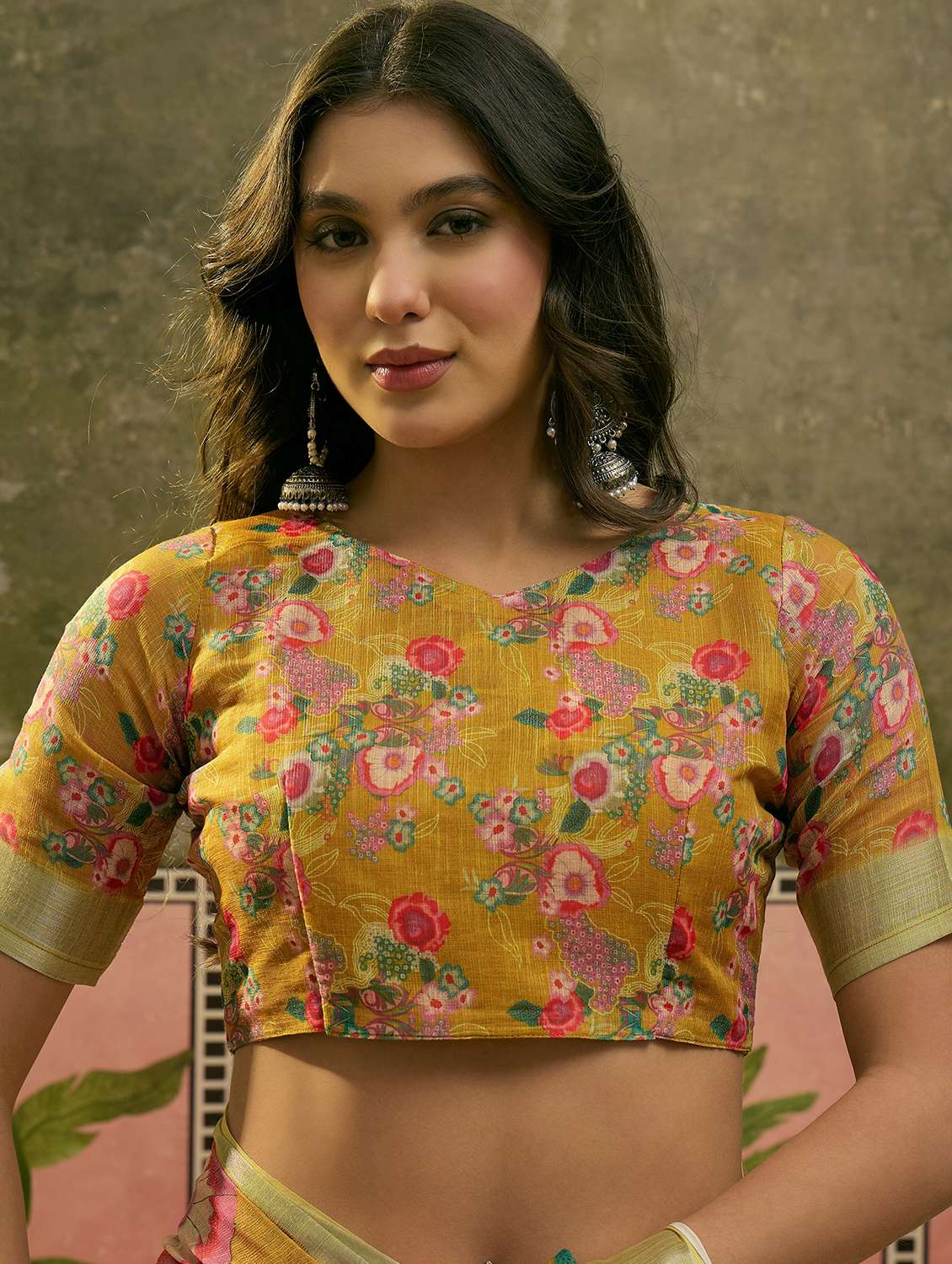 women printed casual wear saree with blouse - 22610089 -  Standard Image - 4