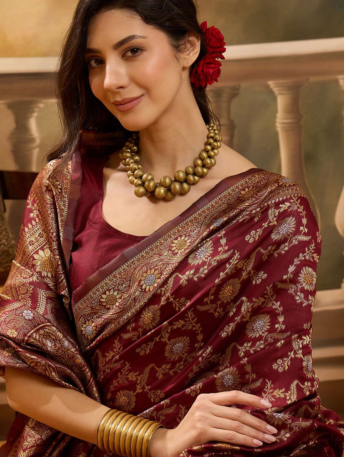 women self design banarasi saree with blouse - 22610178 -  Standard Image - 1