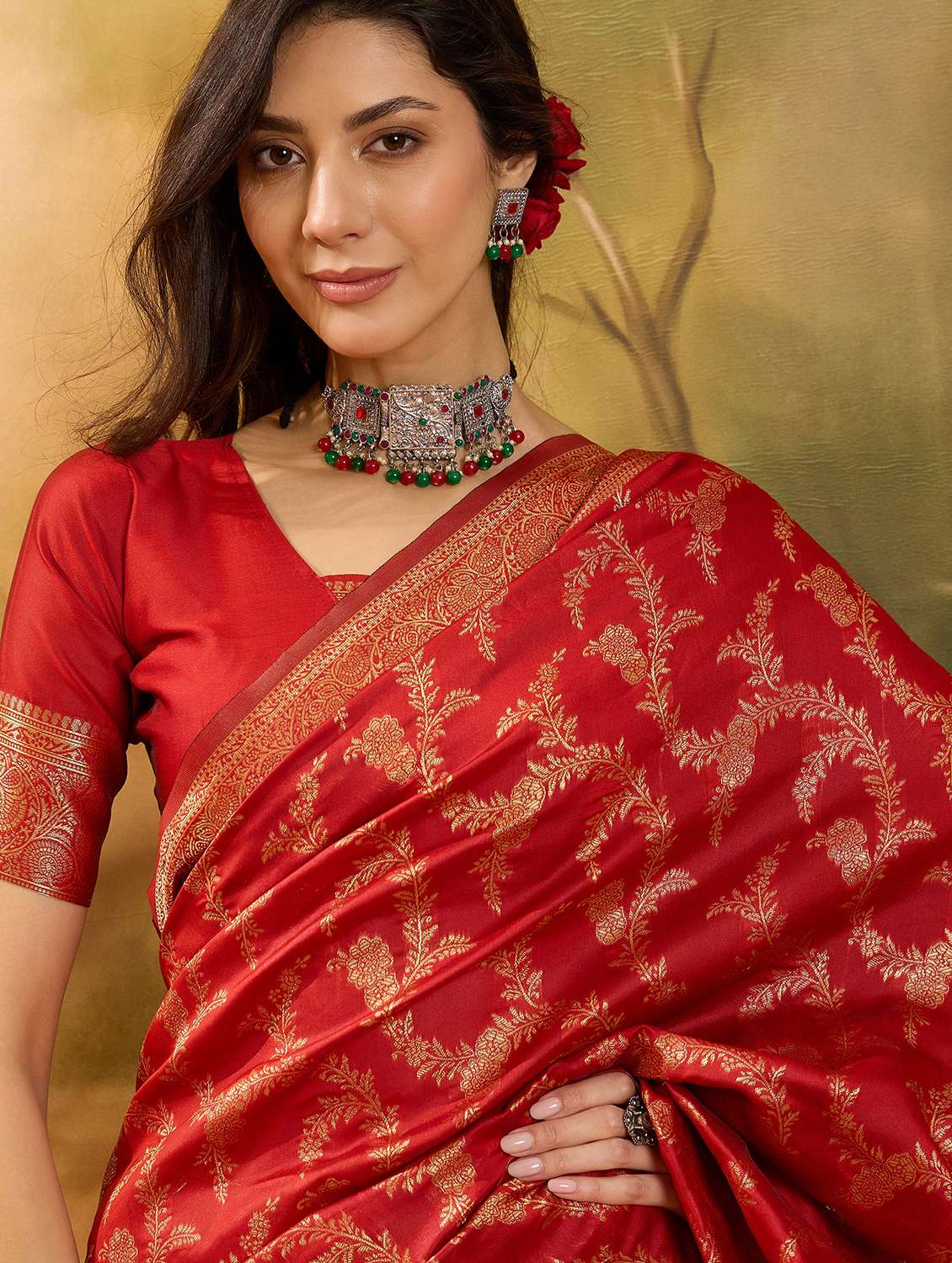 women self design banarasi saree with blouse - 22610198 -  Standard Image - 1