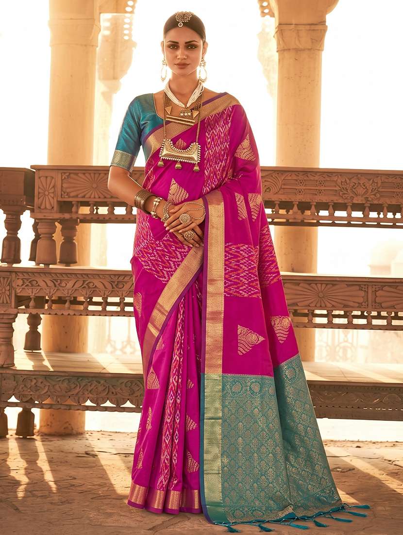 women self design banarasi saree with blouse