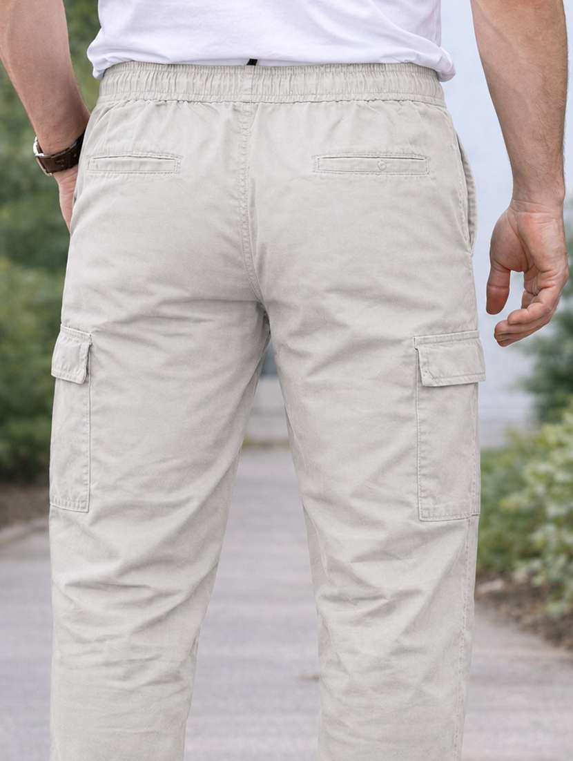 men solid mid rise regular fit cargo pant - 22610306 -  Standard Image - 4