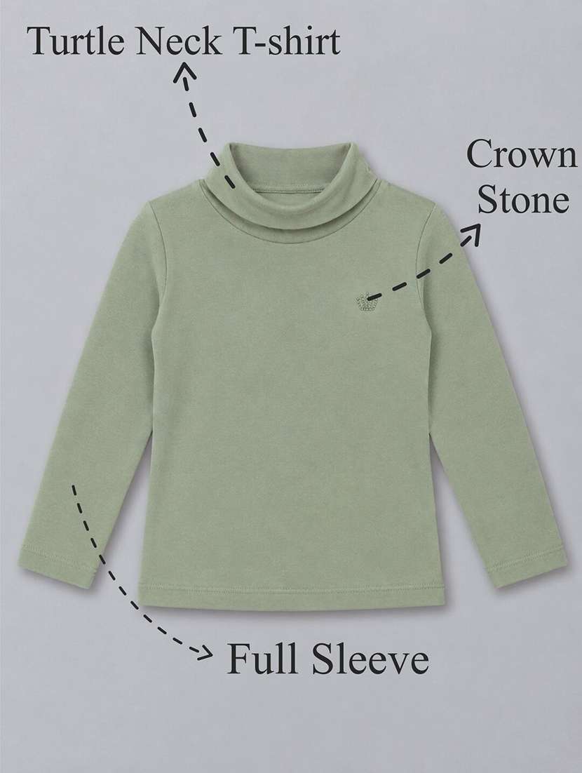 Girls Pack Of 2 Solid Long Sleeves Regular Tee - 22610526 -  Standard Image - 1